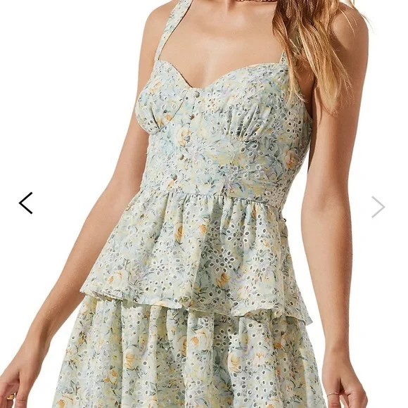 ***SOLD*** ASTR The Label Midsummer Eyelet Embroidered Tiered Dress- Sz L- NWT! - Picture 4 of 9